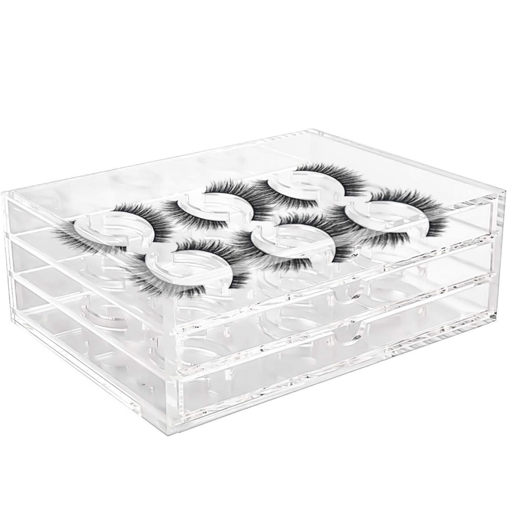 3 Layers Acrylic False Eyelash Organizer Case